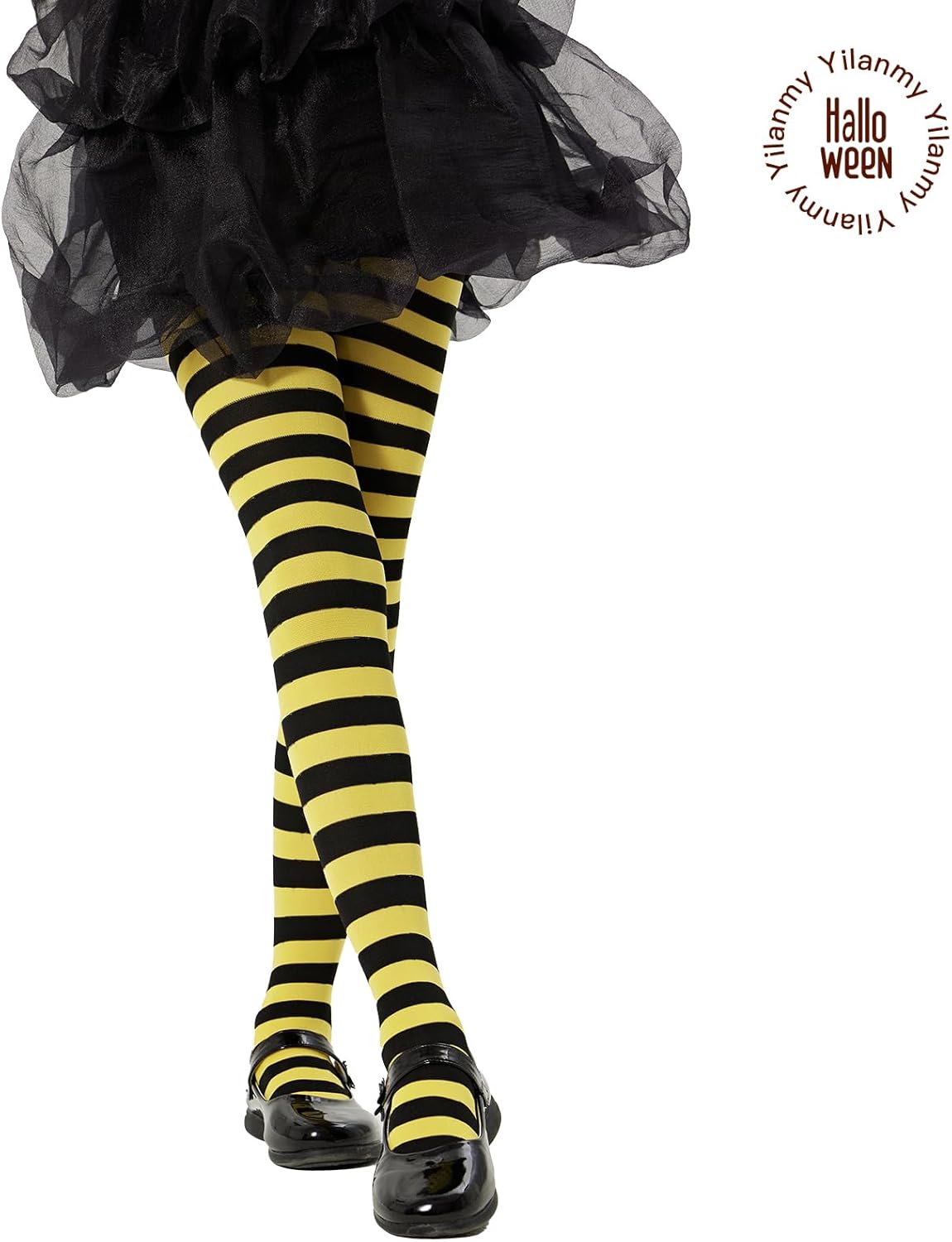 Thumbnail 1 de Yilanmy kids’ striped full-footed tights (2 pairs) for Halloween, Christmas and everyday wear