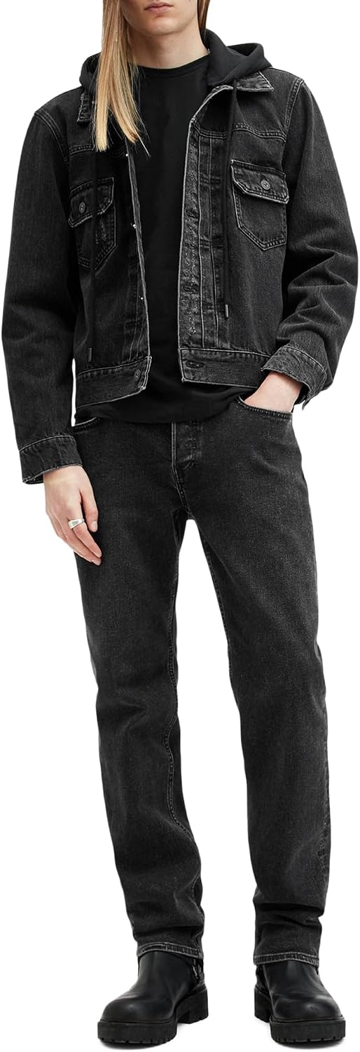 Thumbnail 2 de AllSaints Col Rond à Manches Courtes pour Homme — T-shirt ajusté en coton brossé carbone