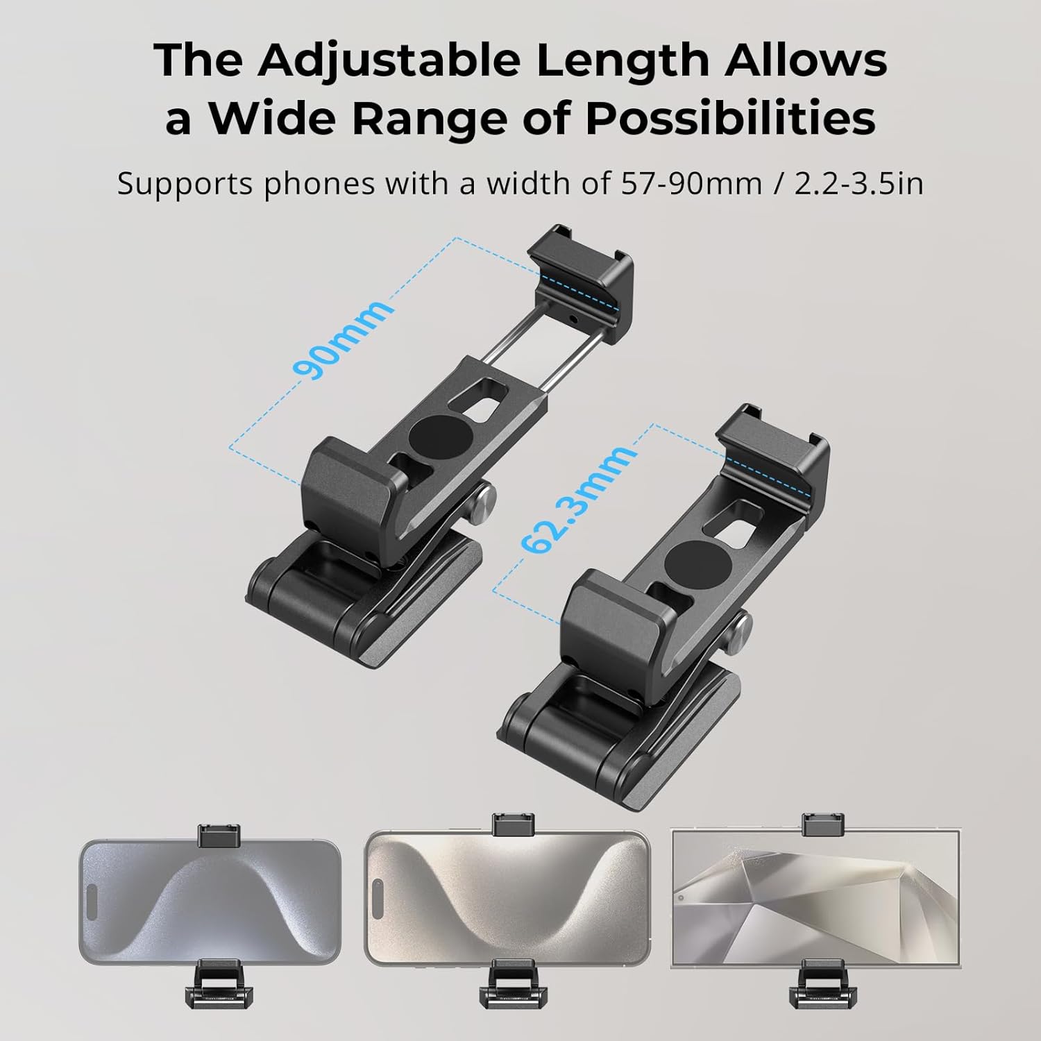 Thumbnail 1 de SMALLRIG Support de Téléphone en Métal 4611 : Monture Arca polyvalente pour trépied et DJI RS 3 Mini