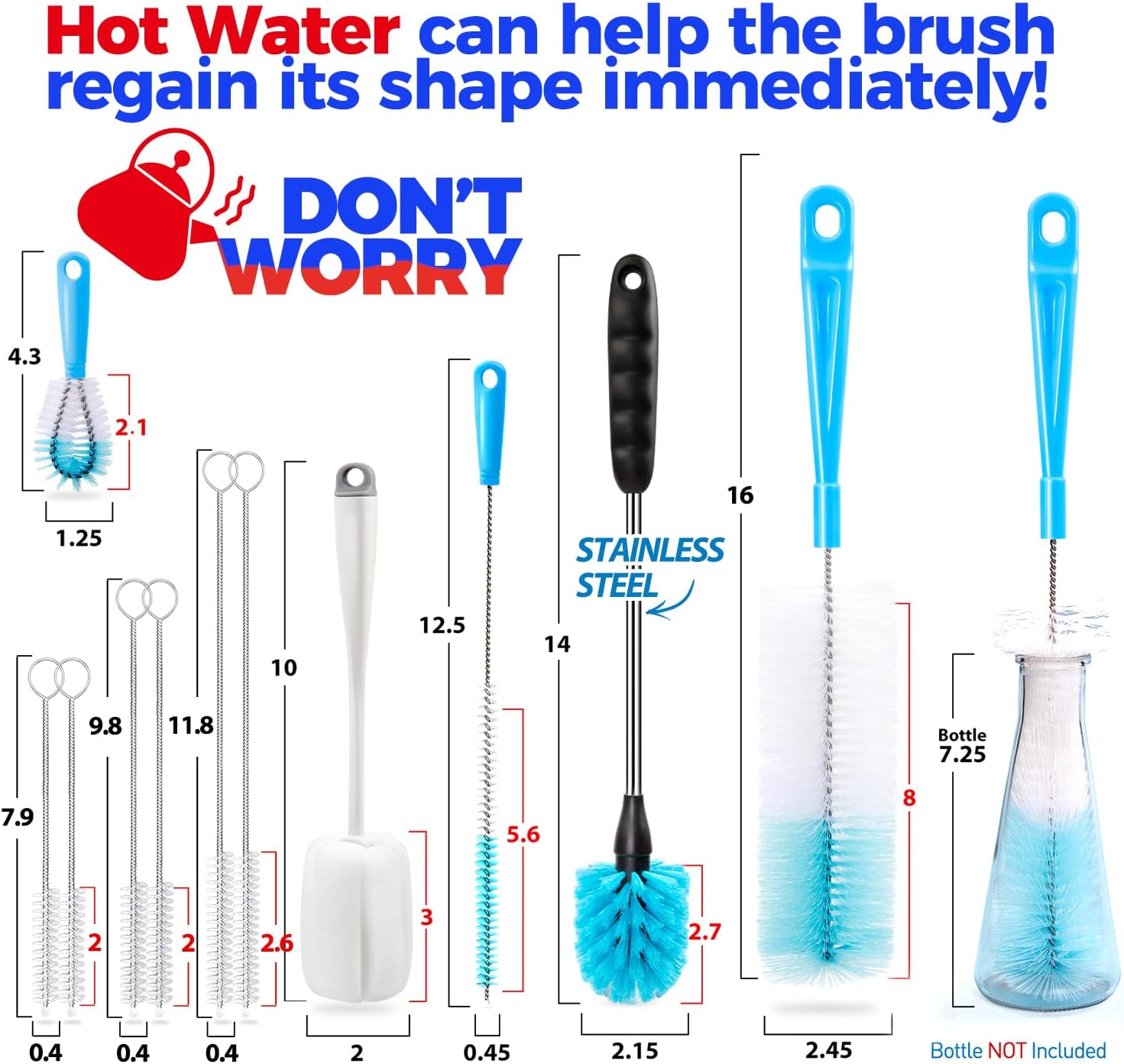 Detalle 1 de Holikme Bottle Brush Set, 16-inch