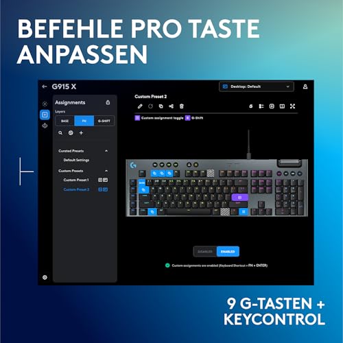 Detalle de Logitech G G915 X – Kabelgebundene Gaming-Tastatur