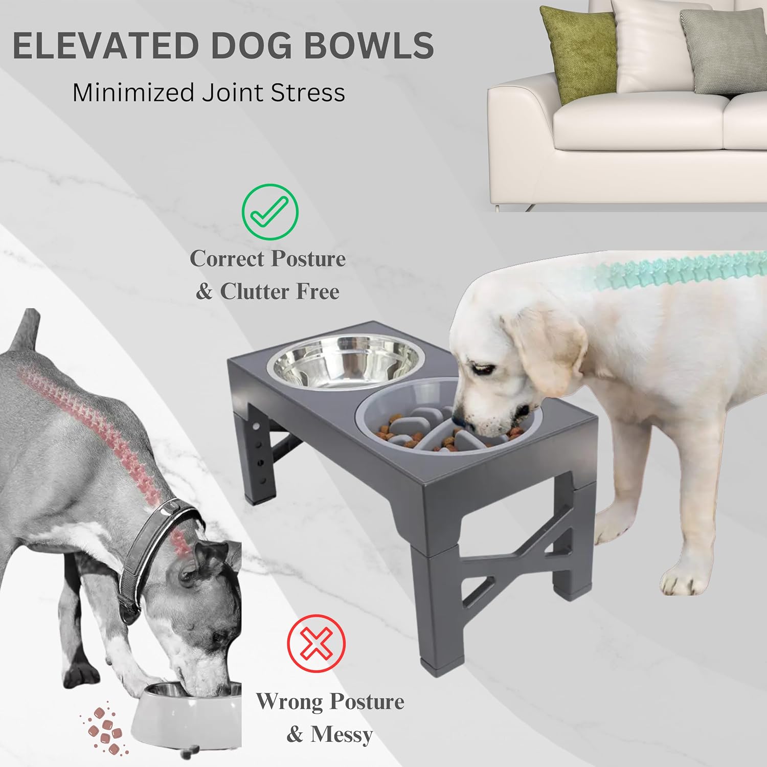 Thumbnail 2 de H&A Petcare Raised Dog Bowl 3‑in‑1 elevated feeder