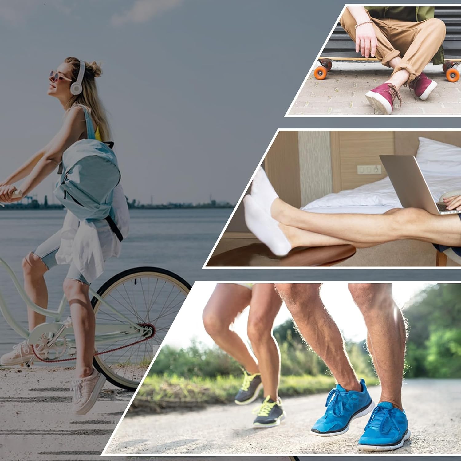 Detalle de YOUCHAN sneaker socken damen onzichtbare sneakersokken met siliconen hielband