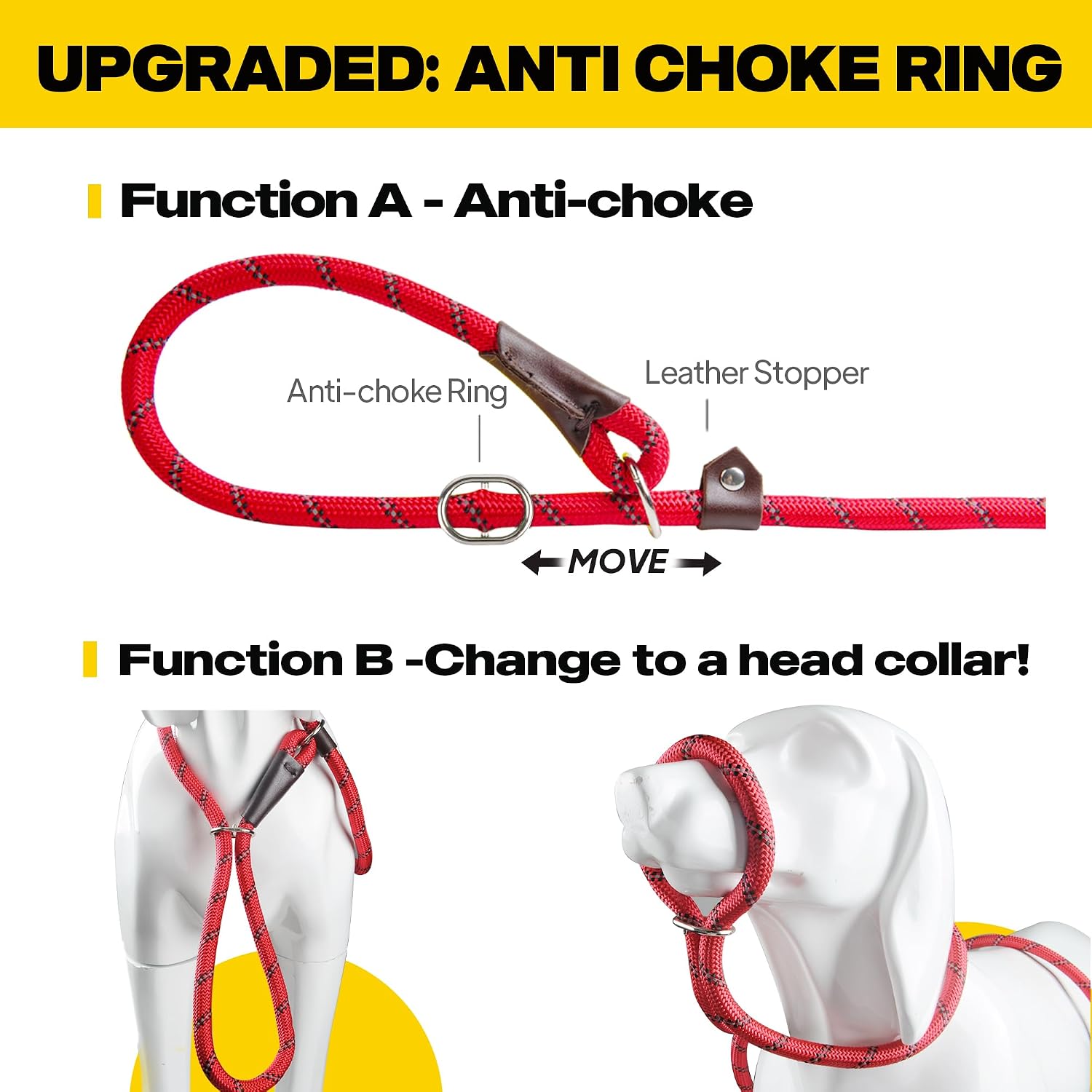 Detalle de Slip lead leash for dogs 1.8m rope