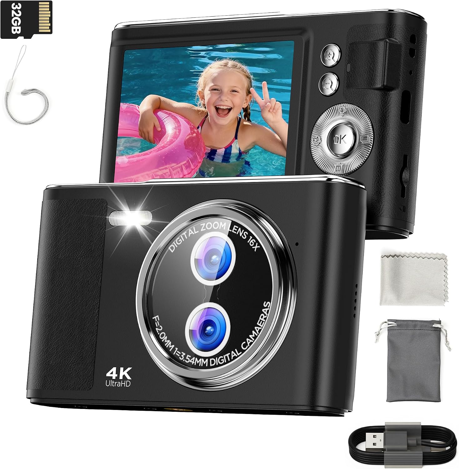 Detalle de Digital Camera 48MP Compact 32GB 4K LCD