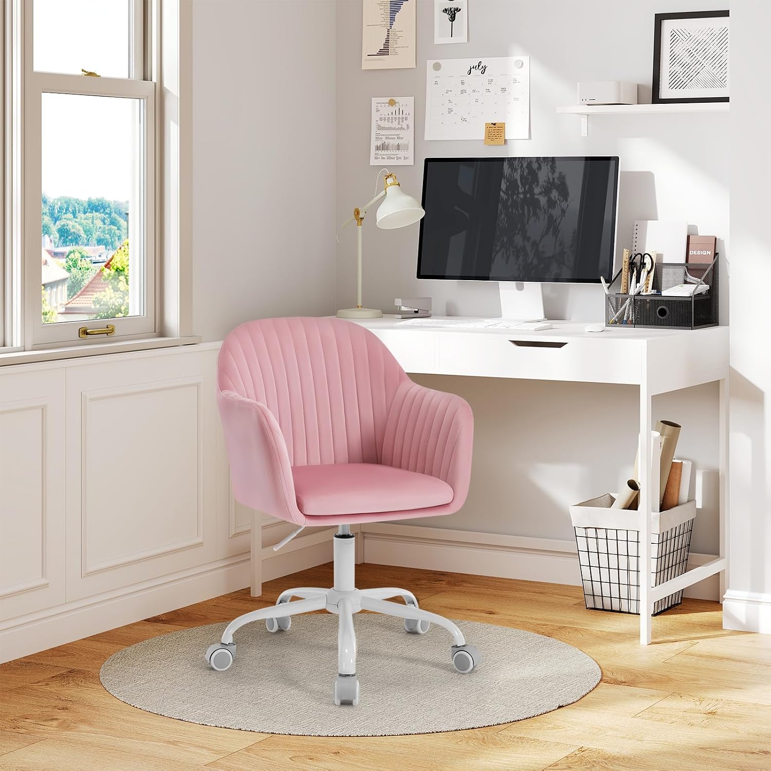 Detalle de WOLTU Schreibtischstuhl ergonomisch Rosa