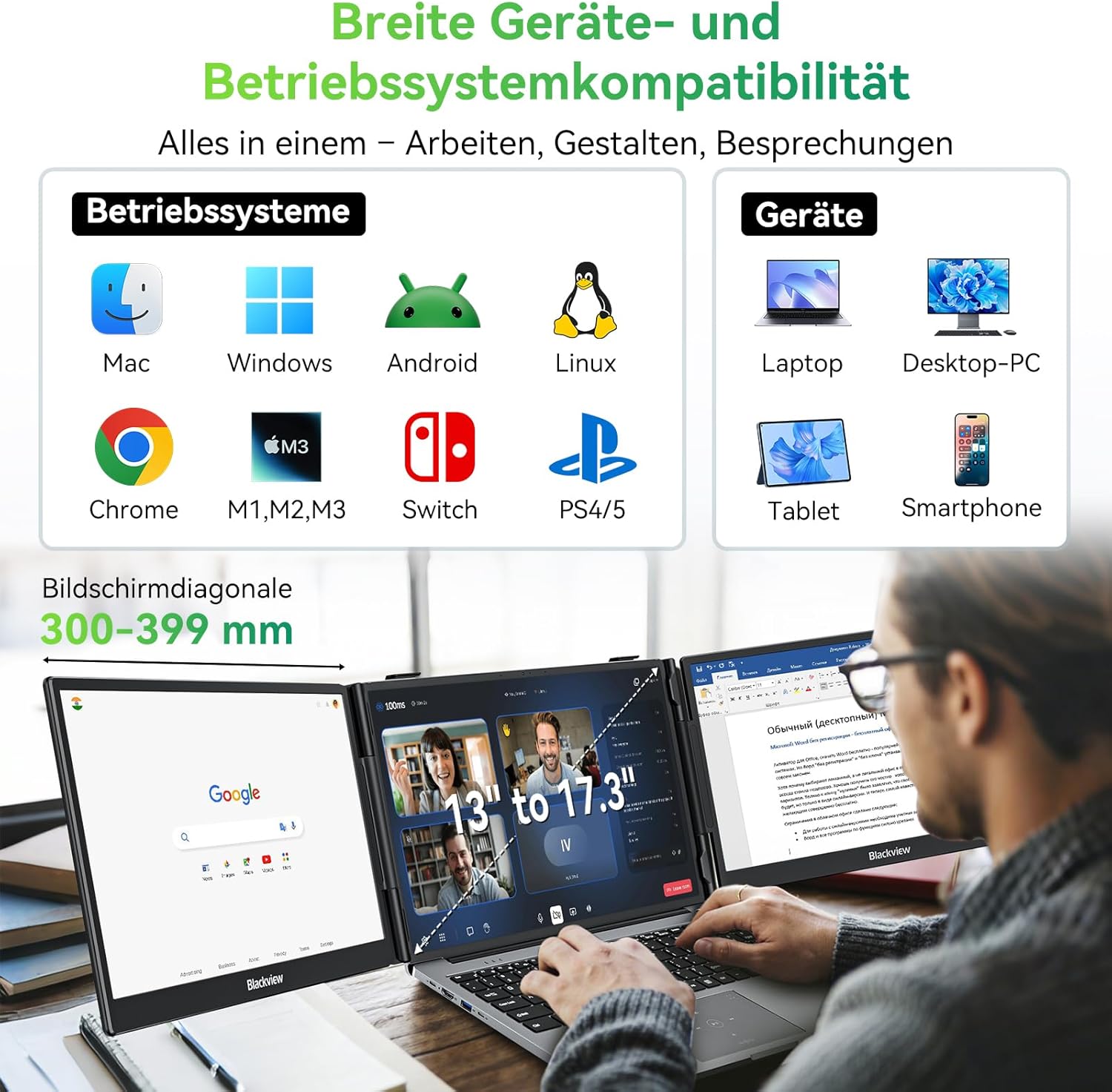 Thumbnail 5 de Blackview DCM5: Ultraportabler 14" Laptop Bildschirm-Erweiterung mit Blaulichtschutz