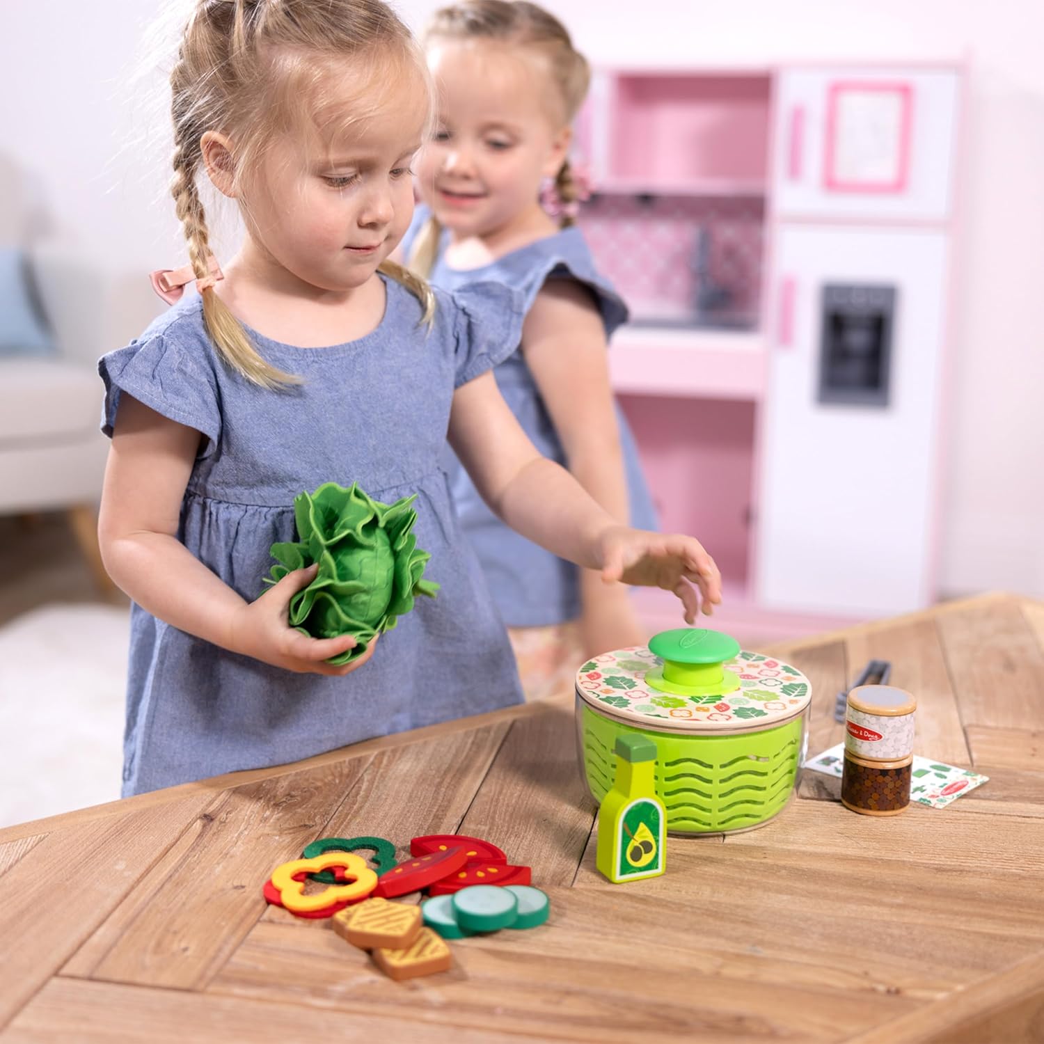 Thumbnail 2 de Melissa & Doug coffret jeu essoreuse à salade 28 pièces en bois – accessoires cuisine pour enfant 3 ans et +