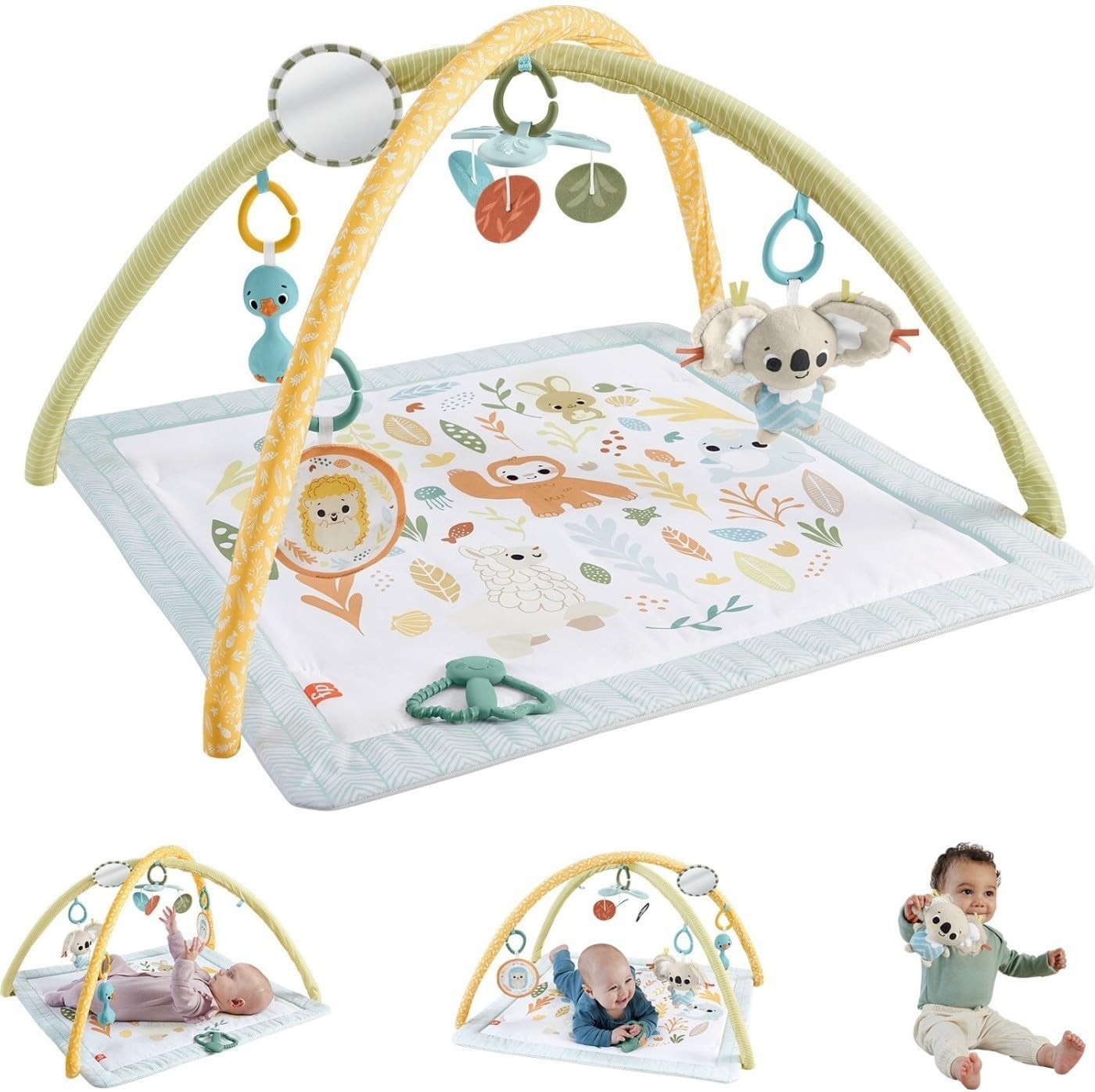 Detalle de Fisher-Price Baby Playmat Simply Senses Newborn Gym with Mobile & Sensory Toys