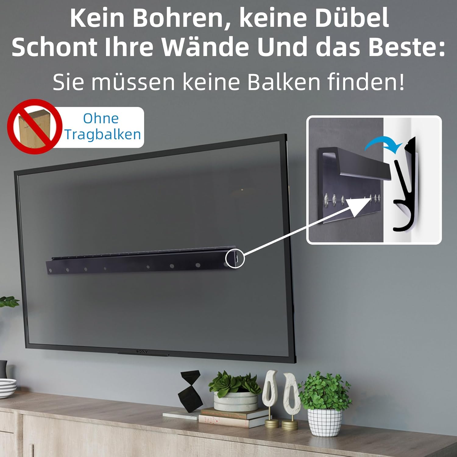 Detalle de Antimbee TV Wandhalterung ohne Bolzen für 13–55 Zoll (max. VESA 400 x 400 mm, bis 45 kg)