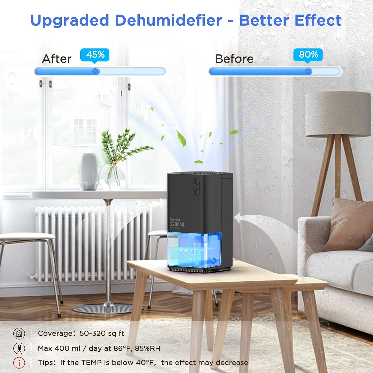 Detalle 2 de EasyAcc 1200ml dehumidifier for home