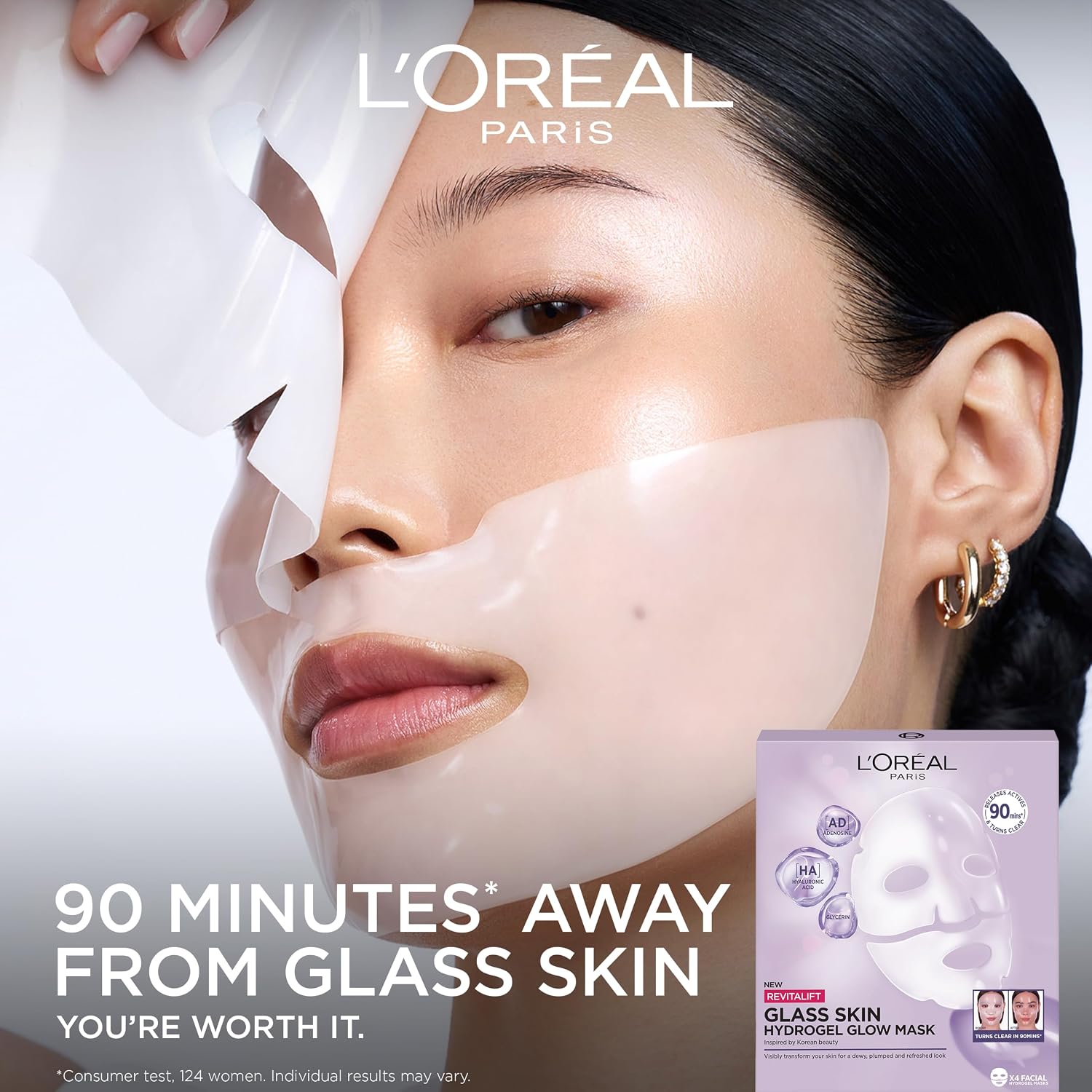 Thumbnail 2 de L'Oreal Paris Glass Skin Hydrogel Masks | Korean-Inspired, 4 Pcs