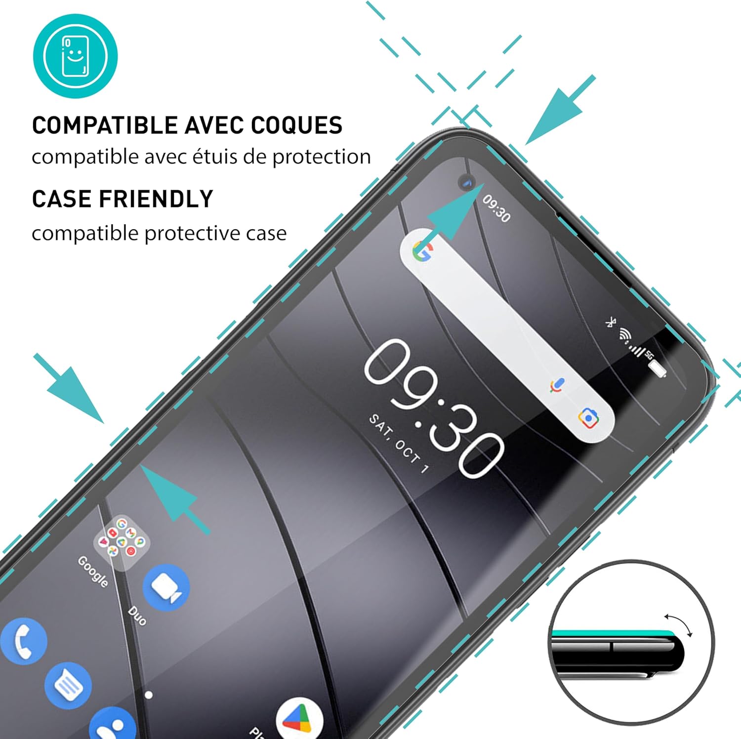 Detalle 2 de smartect Verre Trempé (3 pièces) pour Gigaset GX6, HD anti-rayures 9H, clair