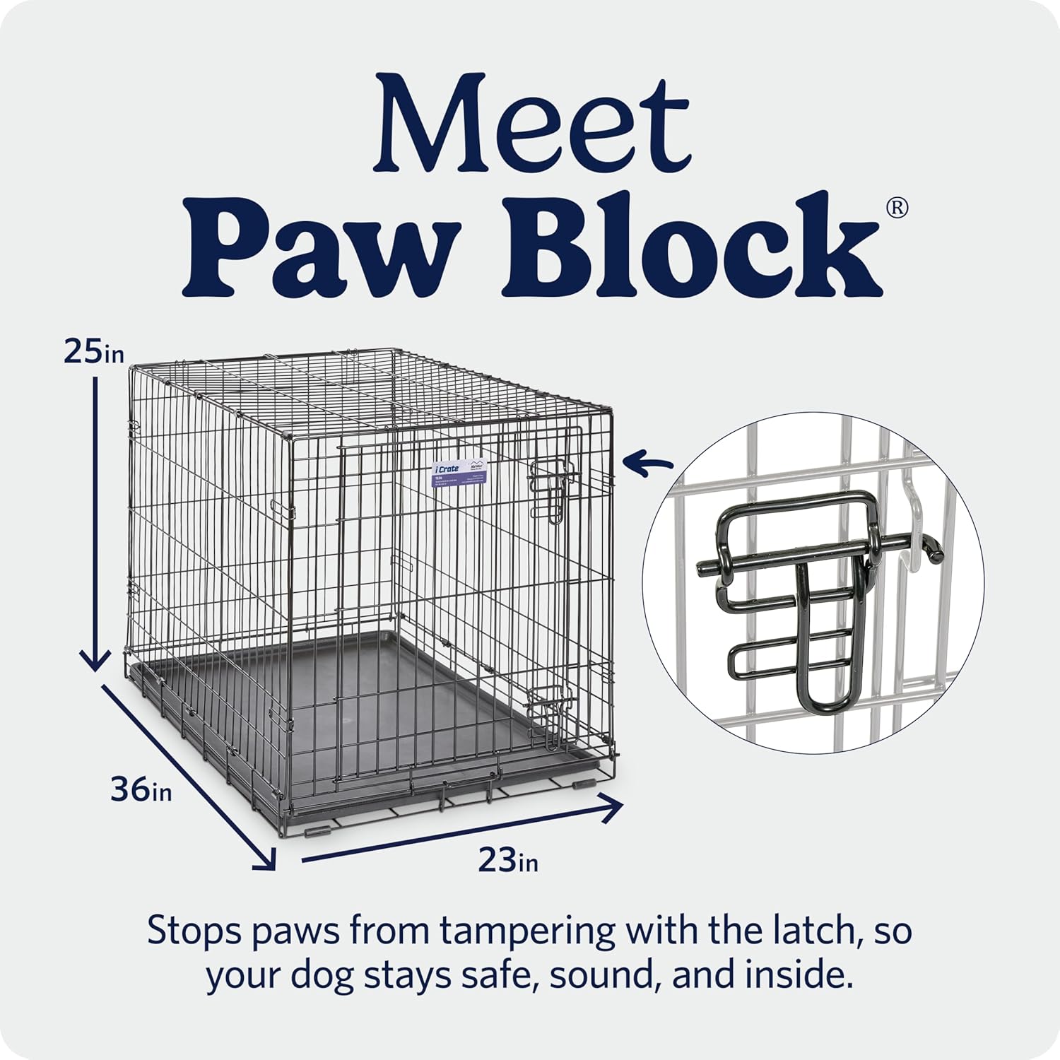 Detalle de MidWest iCrate 36-Inch for Medium-Large Breeds (41-70 lbs): A Practical, Divider-Equipped Training Crate