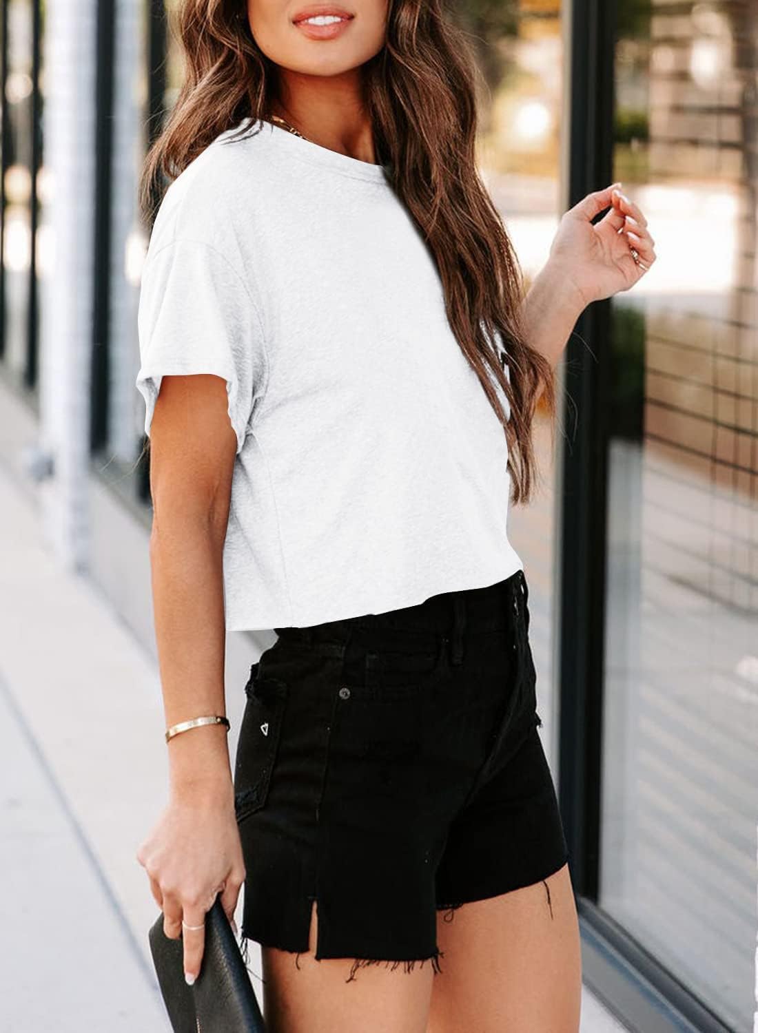 Thumbnail 1 de Tankaneo Women Cropped T-Shirt, crew neck