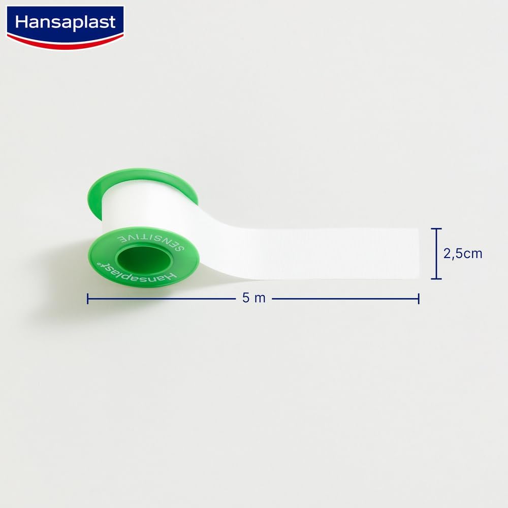 Thumbnail 2 de Hansaplast Fixierpflaster Sensitive 5 m x 2,5 cm – hypoallergene Fixierrolle für Wundverbände (Packung mit 3)