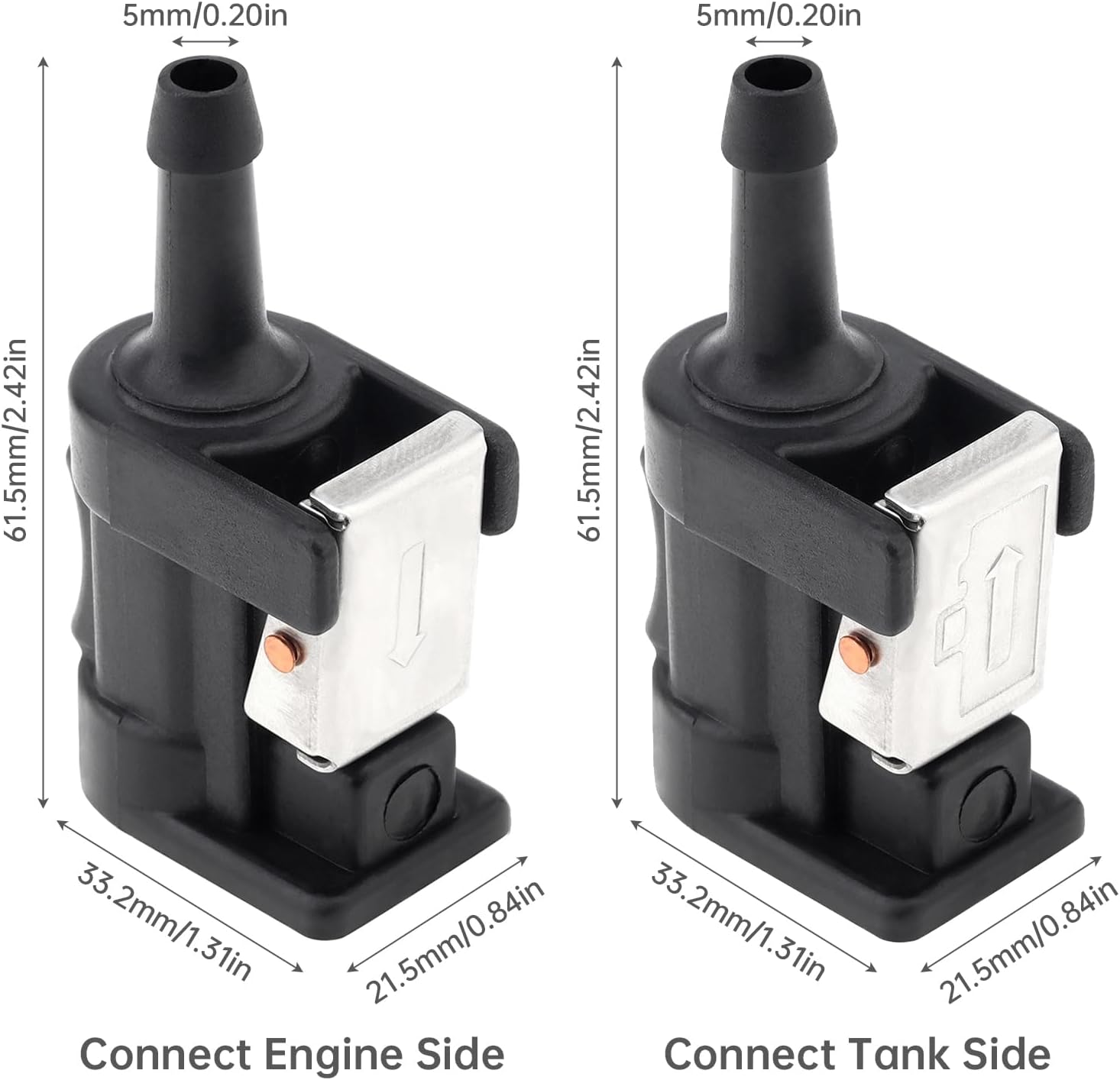Detalle de ePathChina 2pcs 6mm Fuel Line Connectors for Yamaha Outboards