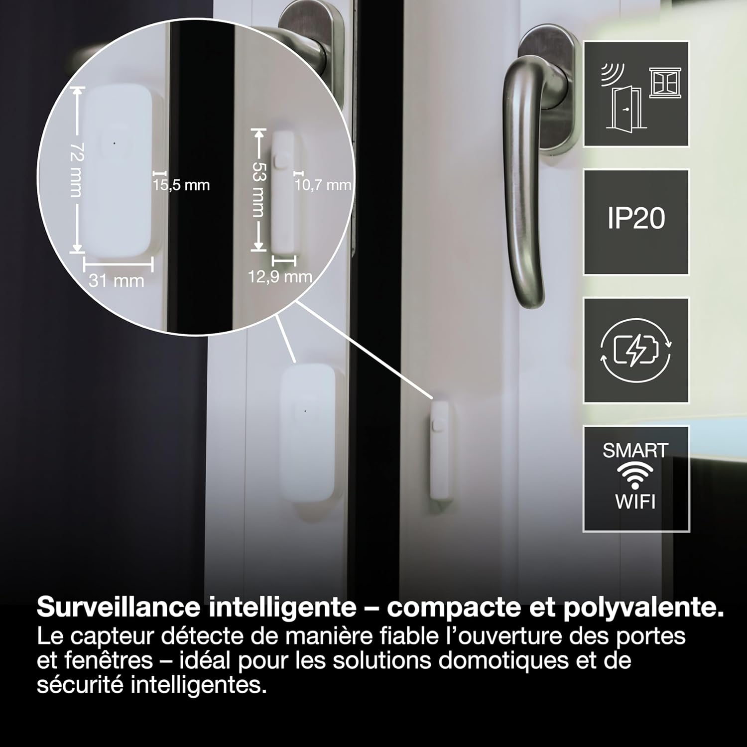 Thumbnail 1 de OSRAM Smart+ Capteur pour la détection de Portes et fenêtres Ouvertes — WiFi, IP20, Non gradable, Blanc