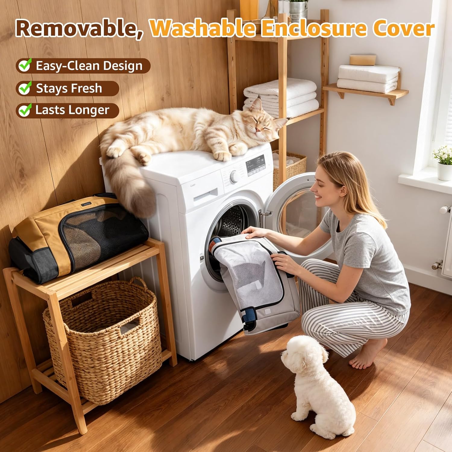Detalle de Steel Frame Dog Playpen (81x61x56cm) – Foldable, Washable & Heavy-Duty Cage for Small to Medium Dogs