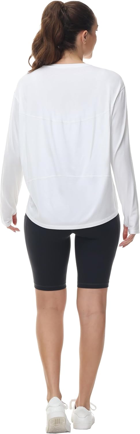 Thumbnail 2 de THE GYM PEOPLE Women's Long Sleeve Workout Shirt: Back Hem Loose Fit Tee for Yoga, Running and Casual Wear