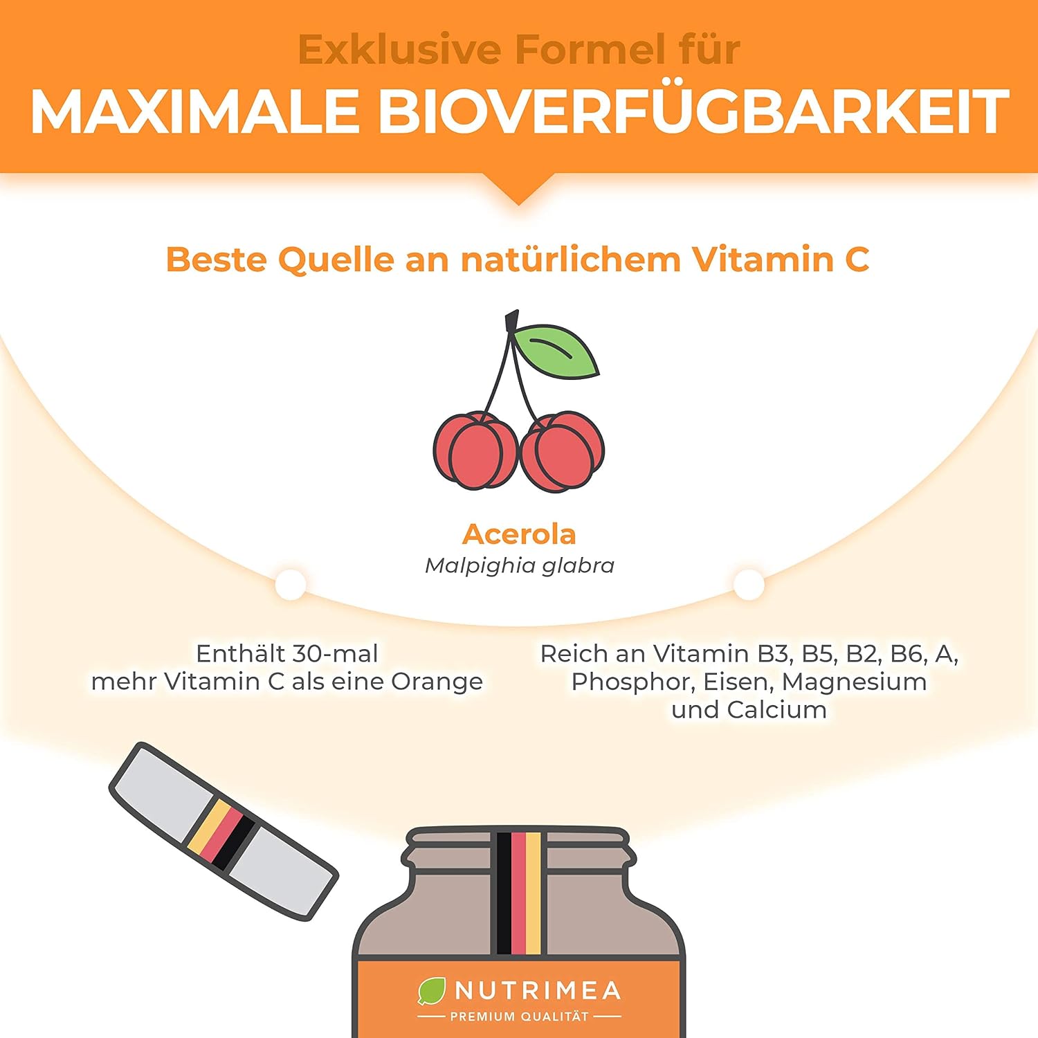 Detalle 2 de ACEROLA BIO Lutschtabletten Vitamin C 1000 mg 🍒