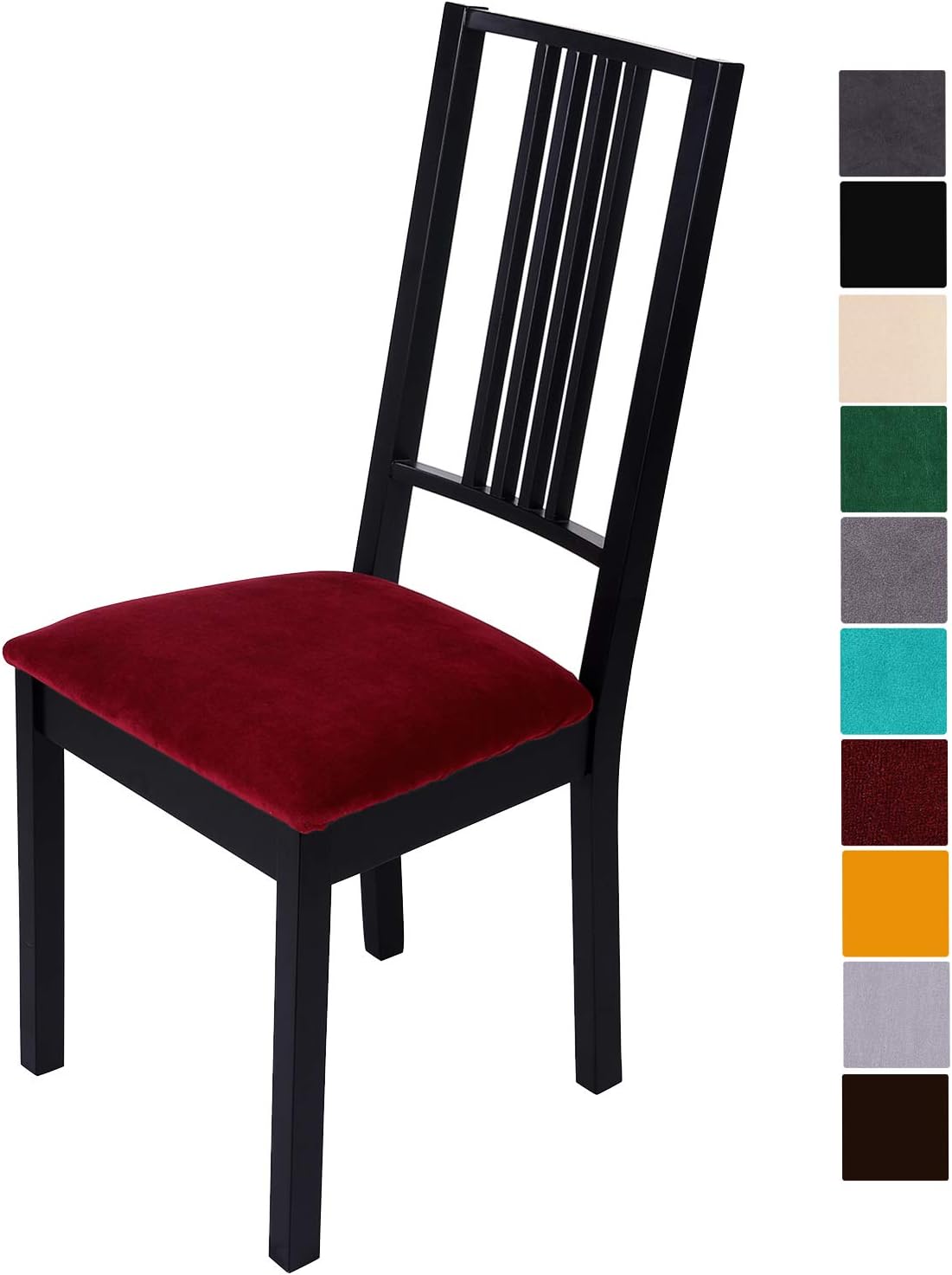 Thumbnail 6 de Homaxy Housse de Chaise Universelle - Velours élastique, lavable en machine, noir, 4 pièces