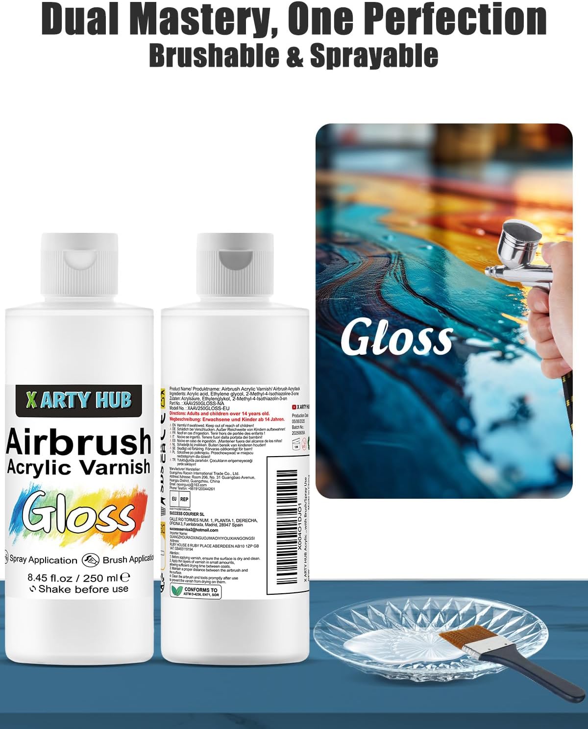 Thumbnail 1 de X ARTY HUB Vernis Acrylique Brillant 250 ml – protection anti-jaunissement, anti-décoloration et finition lisse