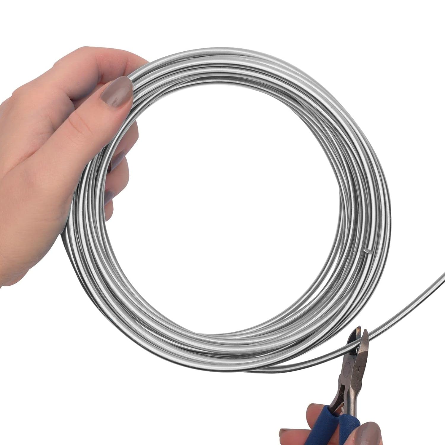 Detalle de Vaessen Creative Fil Aluminium 10 m × 4 mm – Fil Métallique Silver (Argenté)