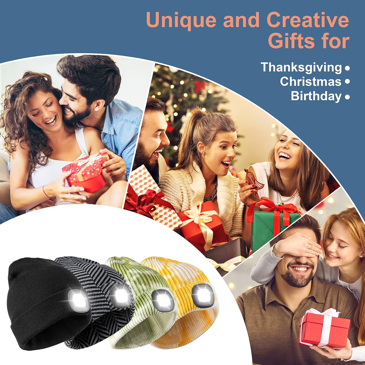 Thumbnail 5 de Unisex 4 LED Lighted Beanie Cap — USB rechargeable