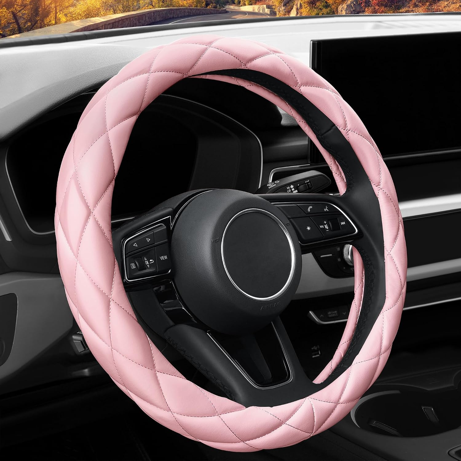 Detalle de YHONGJT 15 Inch Pink Microfiber Wheel Cover