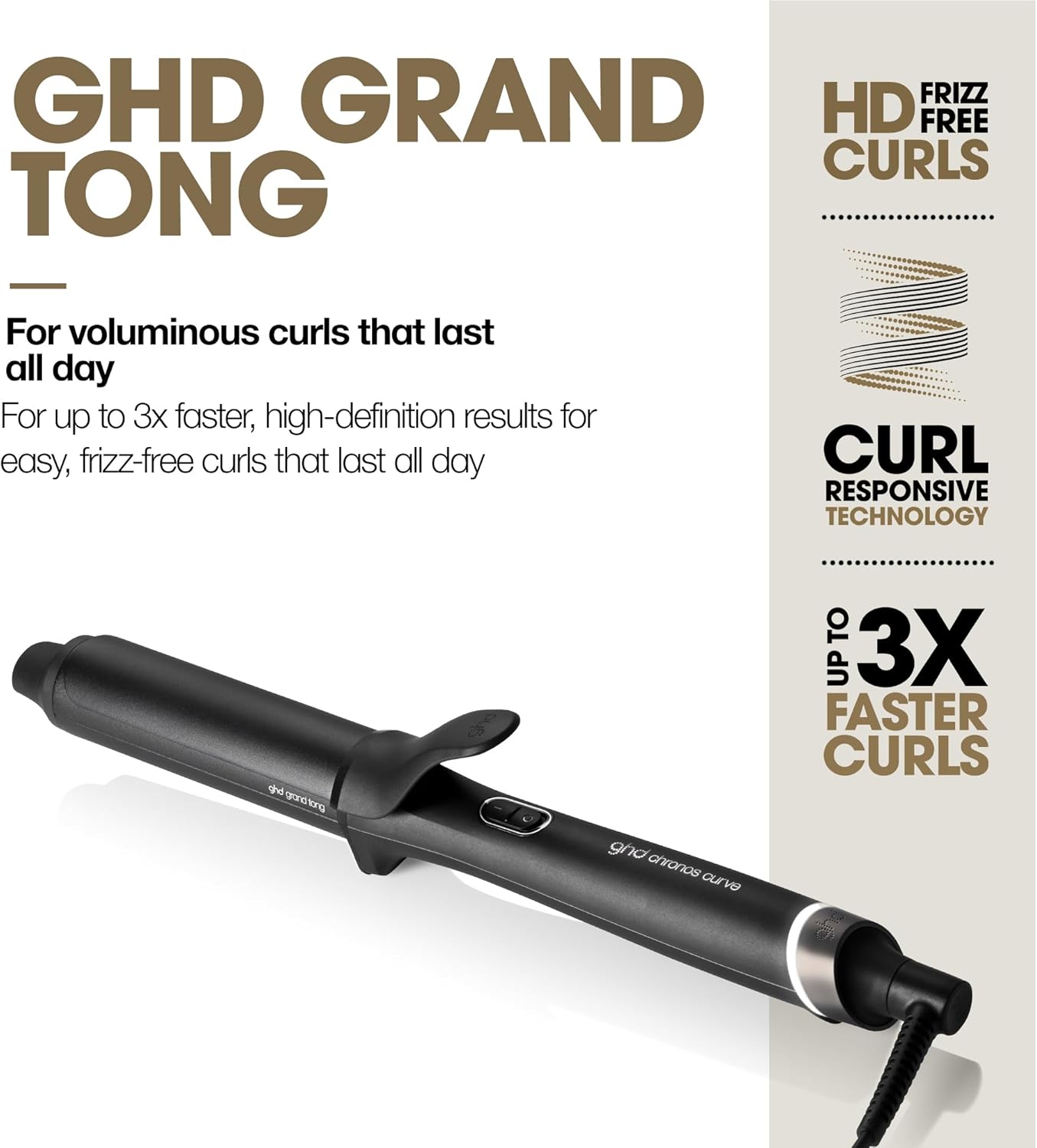 Thumbnail 2 de ghd Chronos Curve Curling Tongs (Grand Tong) for frizz-free curls all day