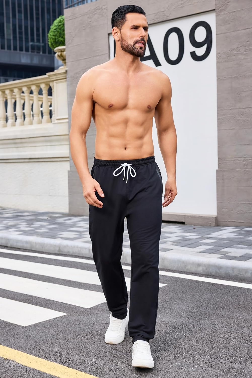 Thumbnail 3 de HCSS Pantaloni Tuta Uomo Sportivi con Elastico in Vita e Tasche Zip – Grau-M