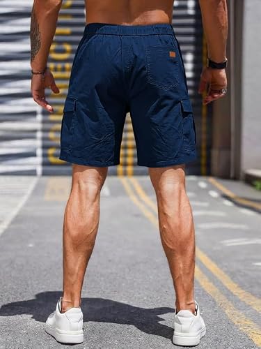 Detalle de Elegancity Mens Combat Cargo Work Shorts: Lightweight Summer Cotton with Practical Pockets