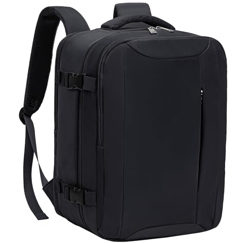 Detalle de Mochila de viaje VMIKIV 40x30x20/40x20x25: cabina para Ryanair, Vueling y otras aerolíneas con compartimentos y bolsillo antirrobo