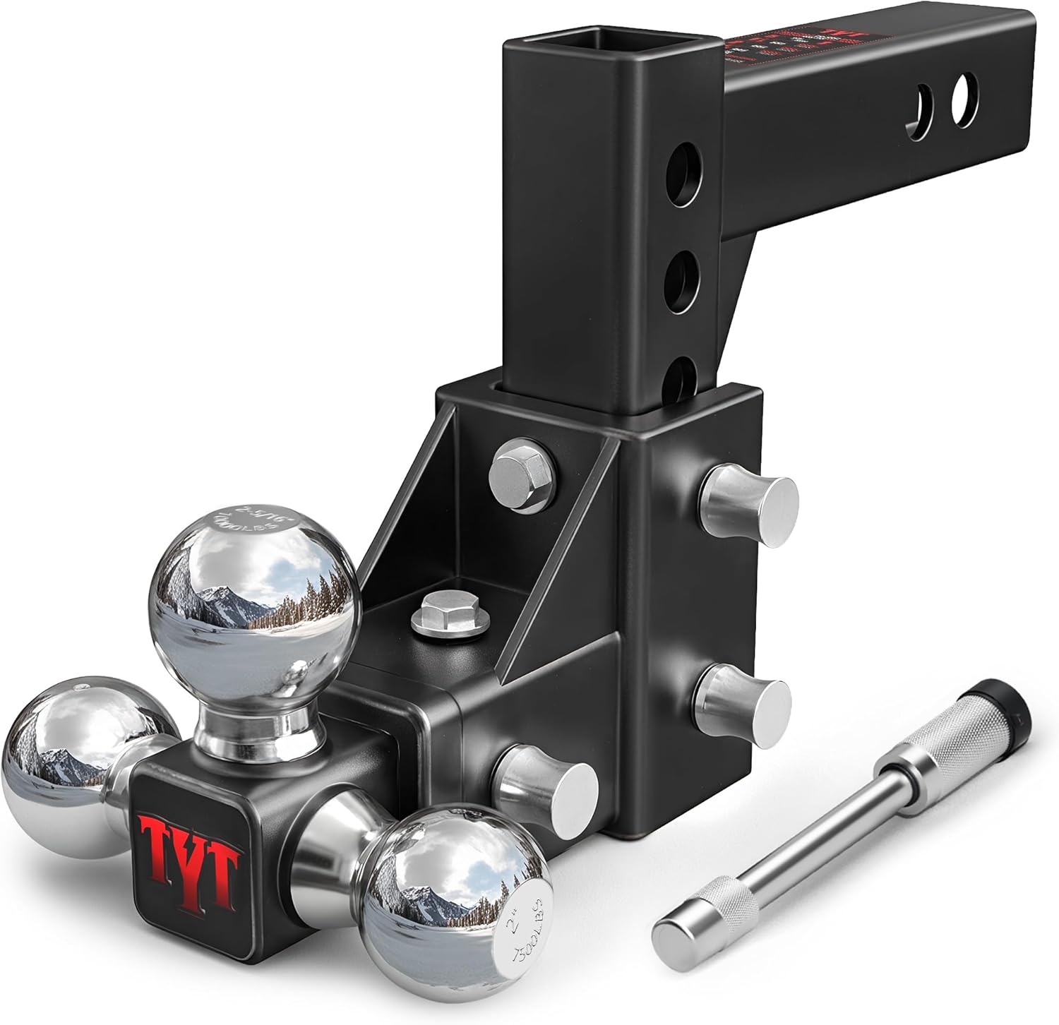 TYT Adjustable Tri-Ball Trailer Hitch 2 in Receiver 10000/1000