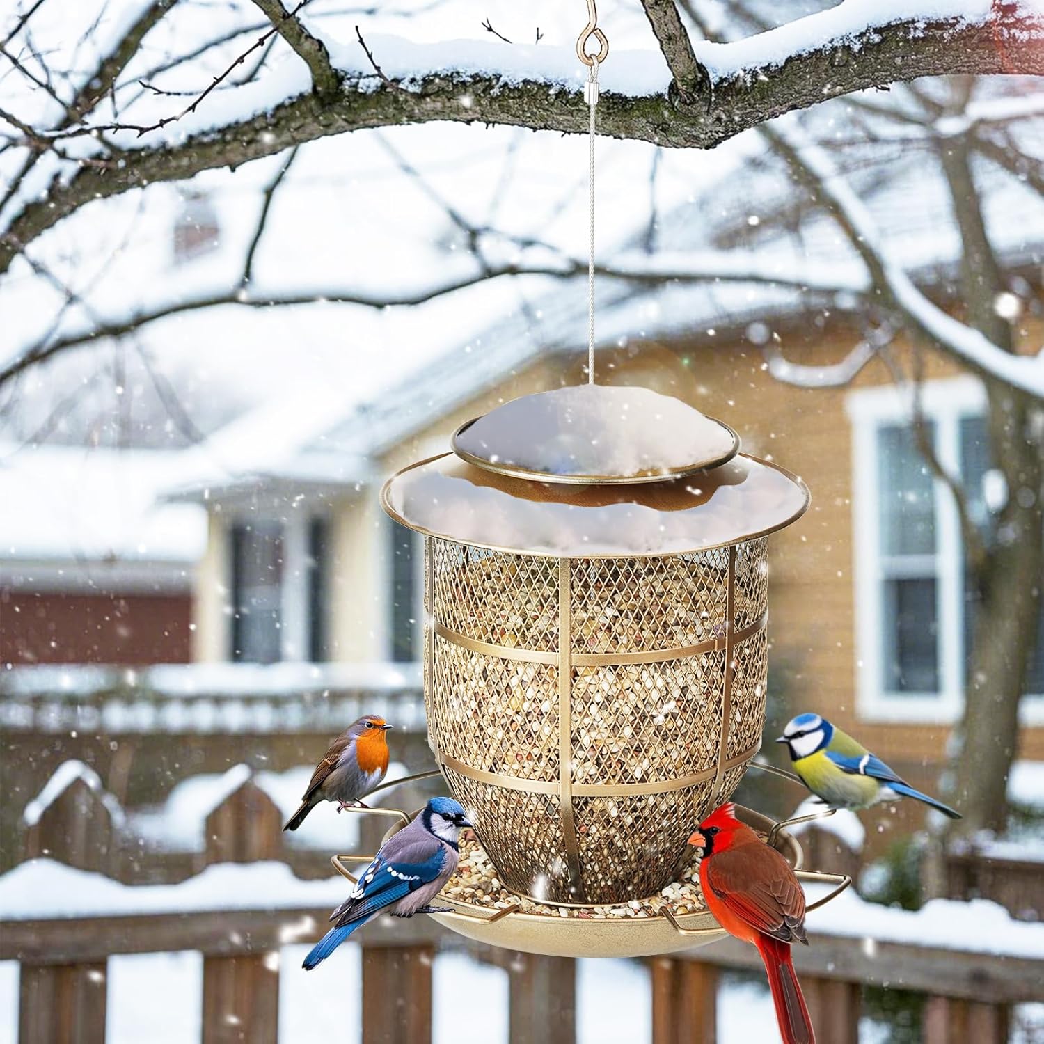 Thumbnail 6 de IWTTWY Outdoor Funnel Bird Feeder — Heavy-Duty Metal, 3 lb Capacity
