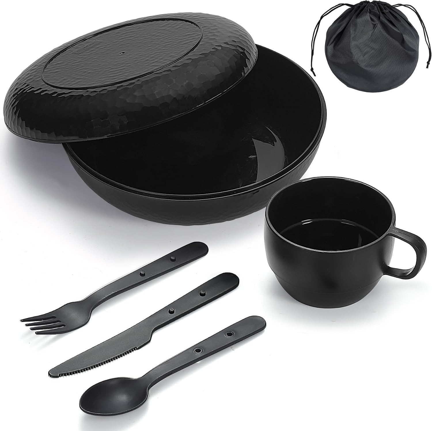 Detalle de Berglander BL.PP Camping Mess Kit.B campingset met bord, kom en draagtas