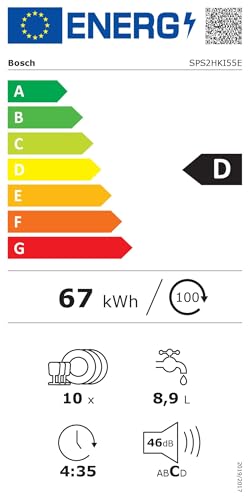 Thumbnail 11 de Bosch SPS2HKI55E Série 2 – Lave-vaisselle encastrable, pose-libre, Séchage Extra et connectivité Home Connect