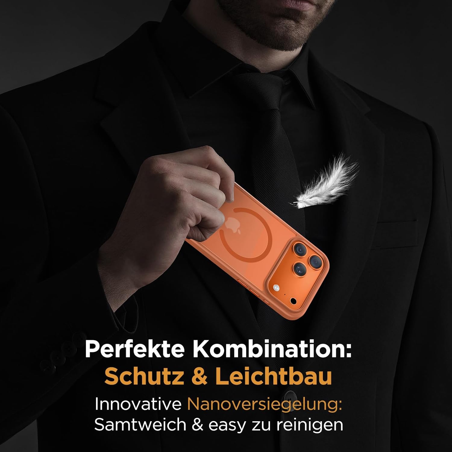 Thumbnail 6 de Miracase Hülle für iPhone 17 Pro 6,3" mit MagSafe – stoßfest, kratzfest & samtige Haptik (matt leuchtendes Orange)