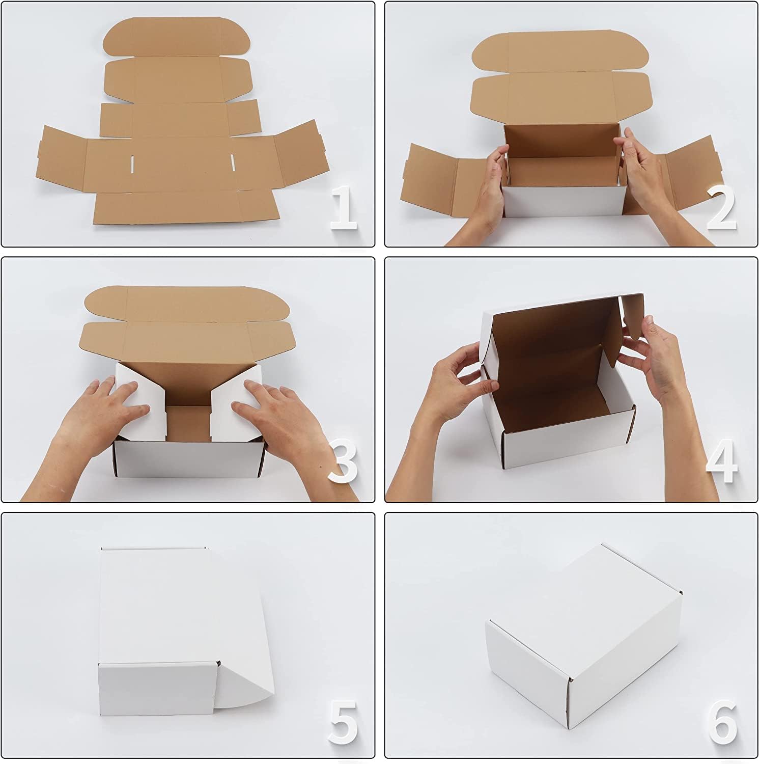 Thumbnail 3 de HORLIMER 25 Pack Shipping Boxes 9x6x2 inches White Corrugated Mail Boxes