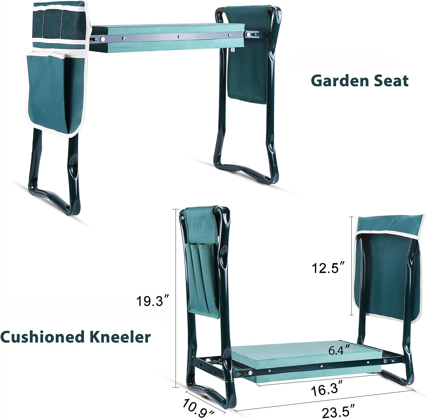 Detalle 1 de Ohuhu Kniebank 2-in-1 Grün 60x50x27 cm