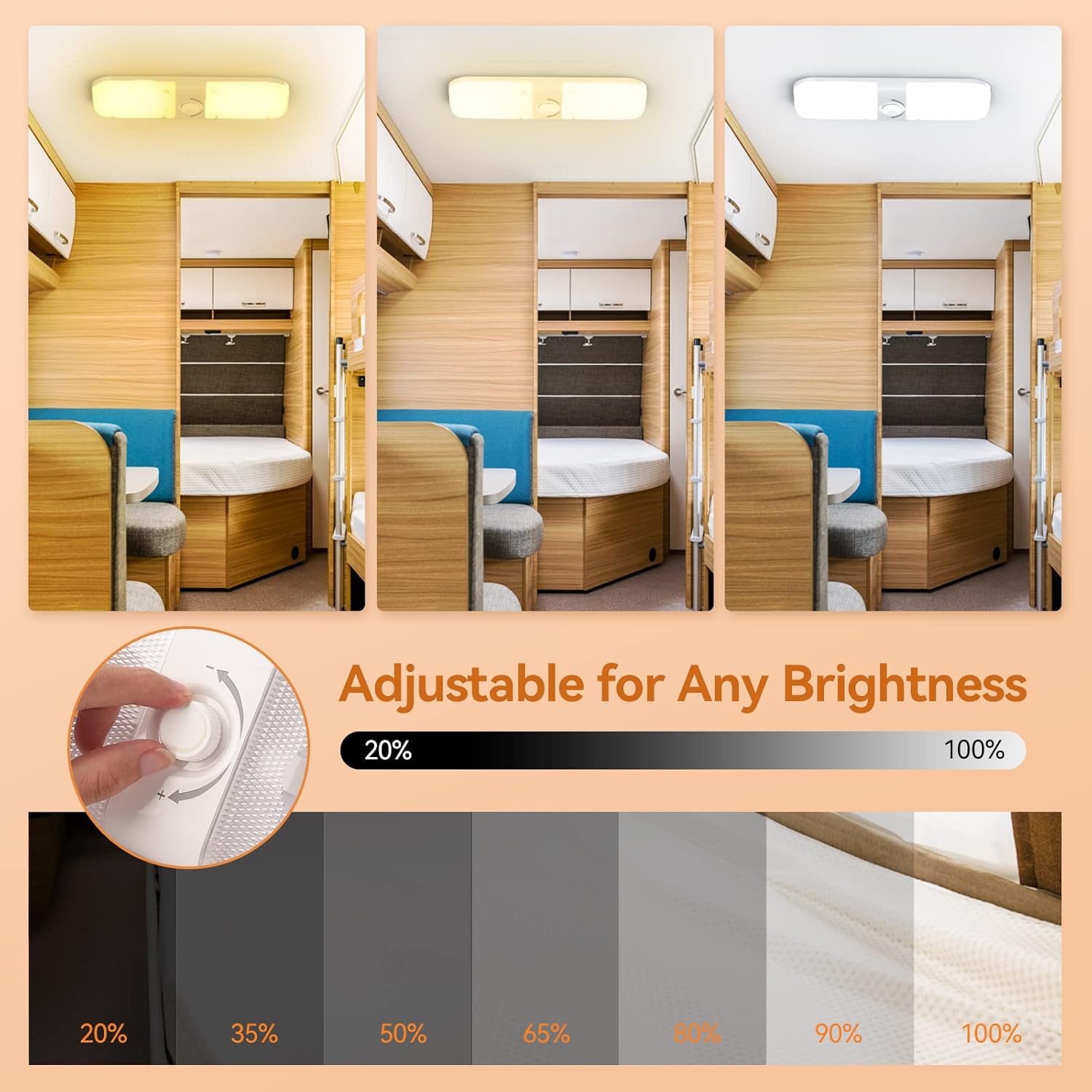 Thumbnail 2 de LILTSDRAE RV Lights Interior 1700LM: 4-Pack 12V Dome Lights with Crystal Finish and 3 Color Temps