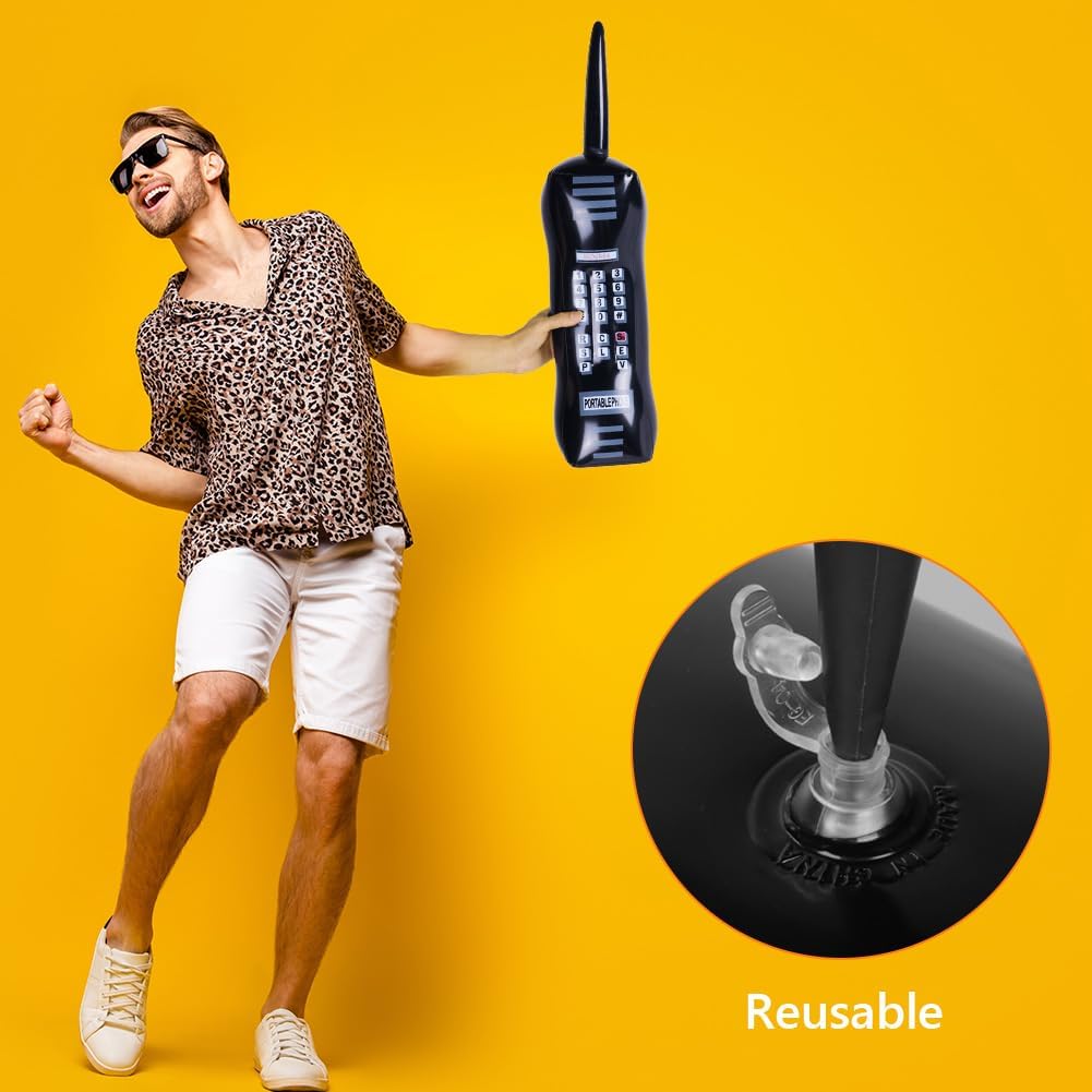 Thumbnail 4 de Aomig Gonfiabile Palloncino Cellulare e Boom Box: Giocattolo Retrò per feste anni '80 e '90