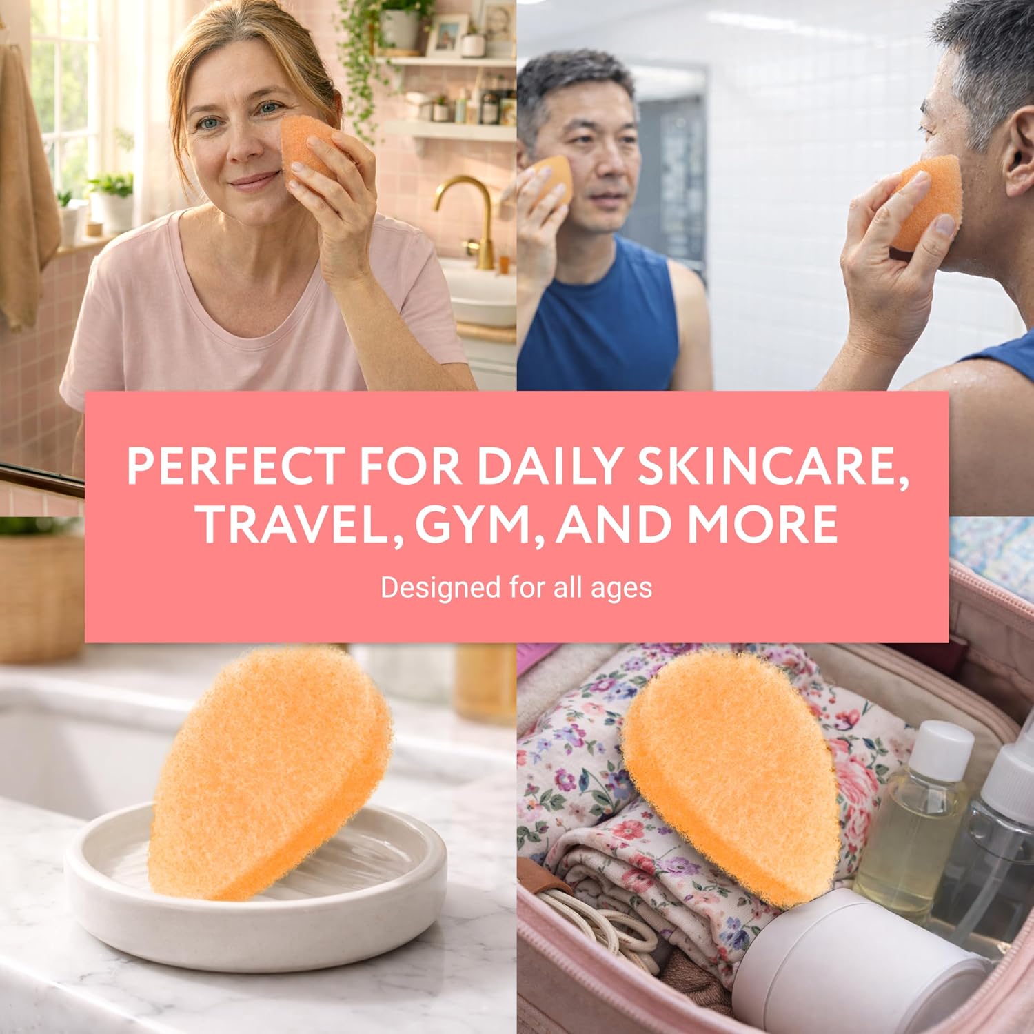 Thumbnail 5 de IMPRESA IP123185 Facial Sponge, Single-Sided Reusable Exfoliating Pads