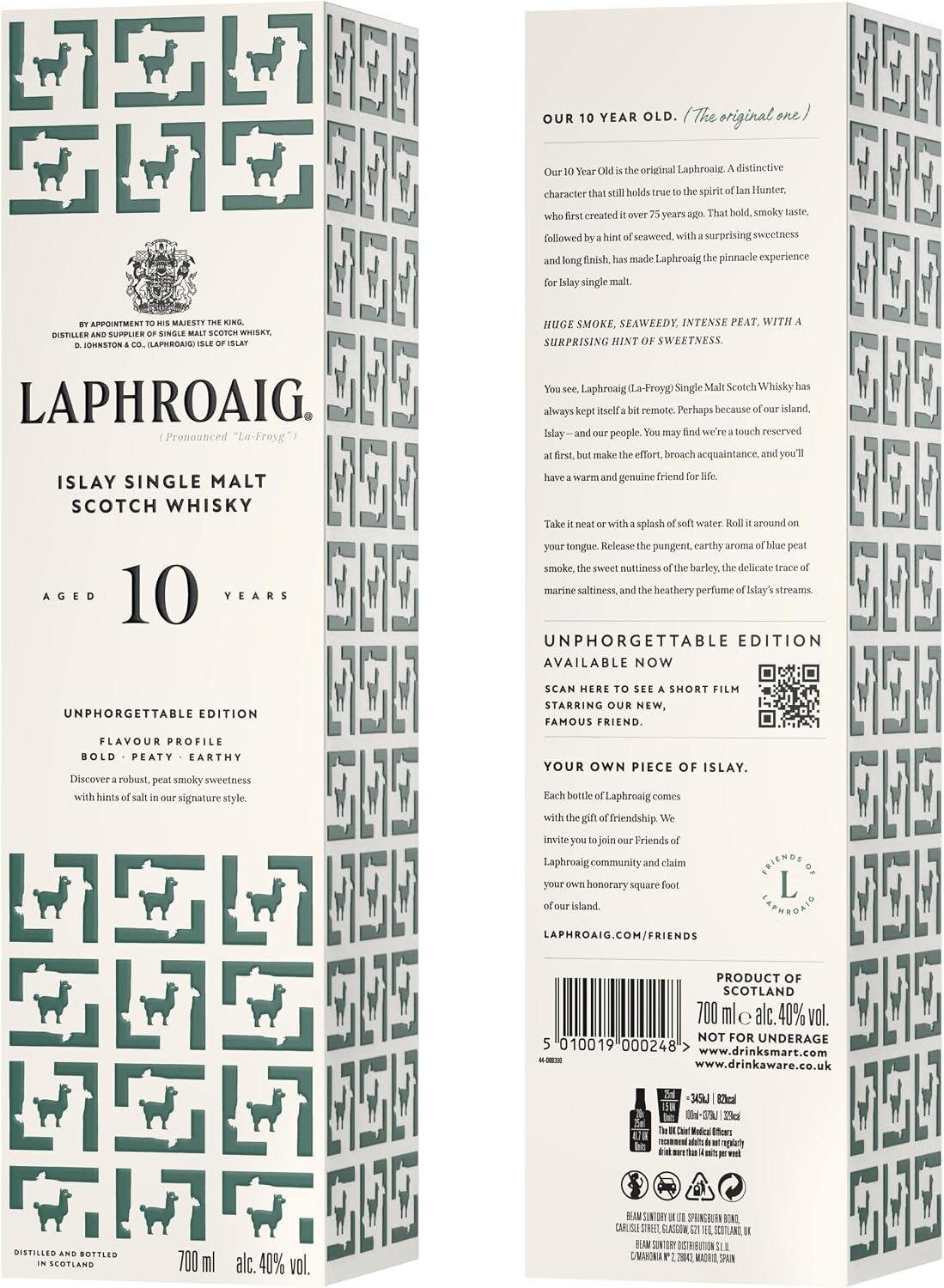 Detalle de Laphroaig 10 Year Old Islay Single Malt Scotch Whisky, 70 cl