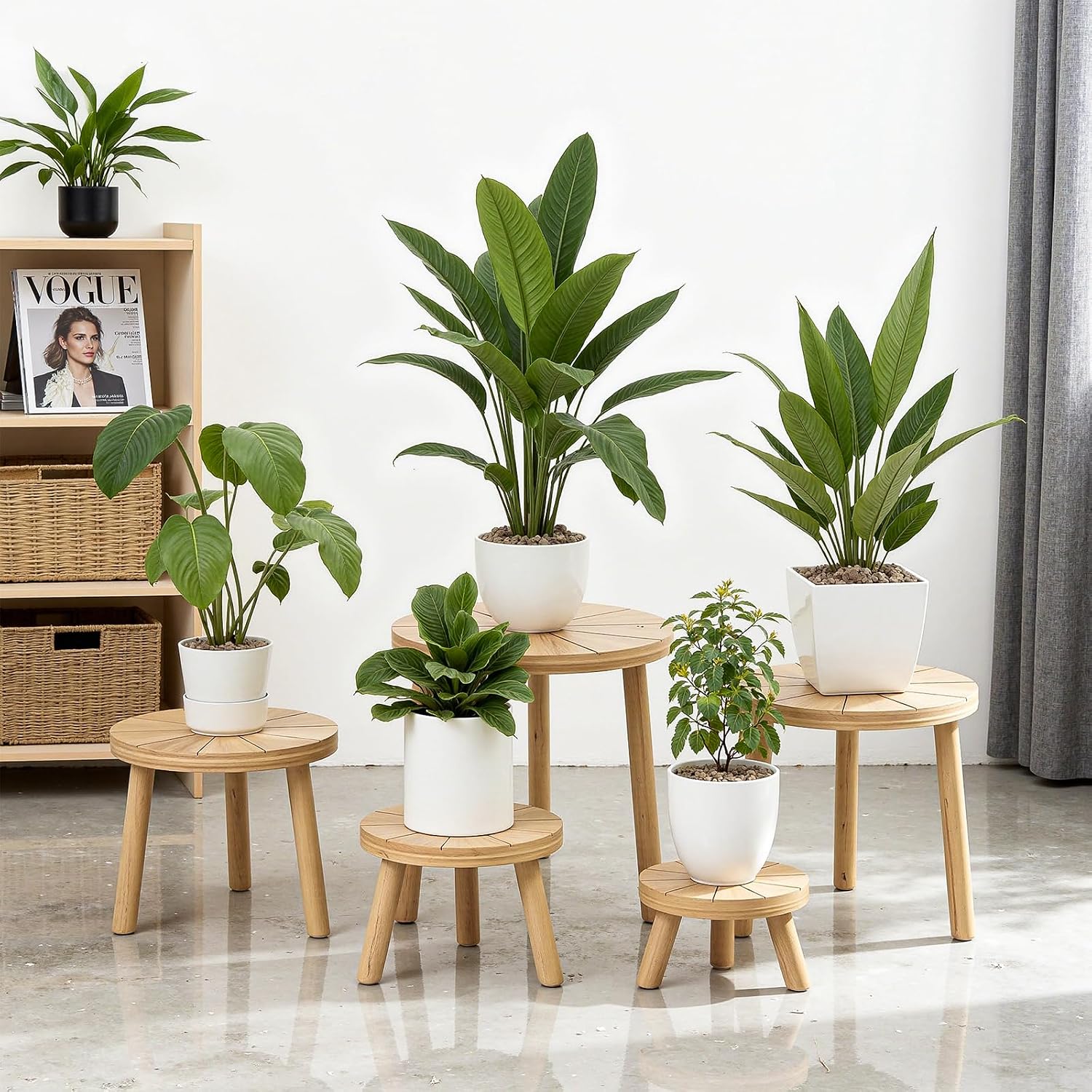 Thumbnail 6 de Delma Wooden Plant Stands, Carbonized Pine