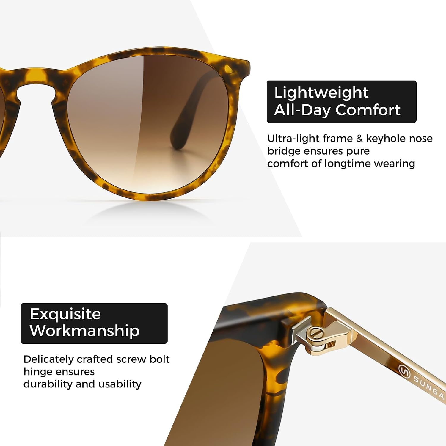 Thumbnail 2 de SUNGAIT Vintage Runde Damen Sonnenbrille