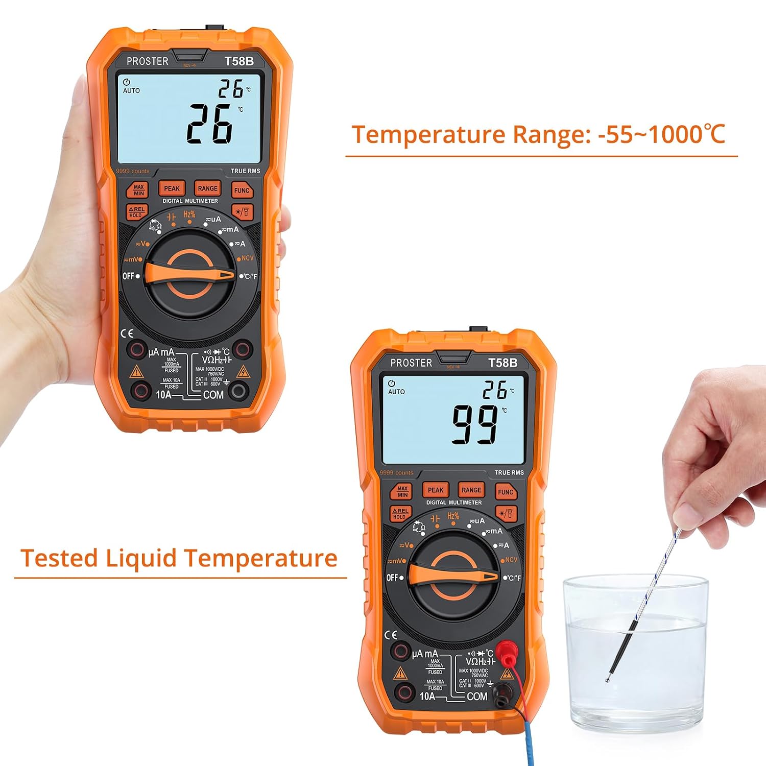 Thumbnail 6 de Proster T58B Digital Multimeter, 9999 Counts True RMS with NCV