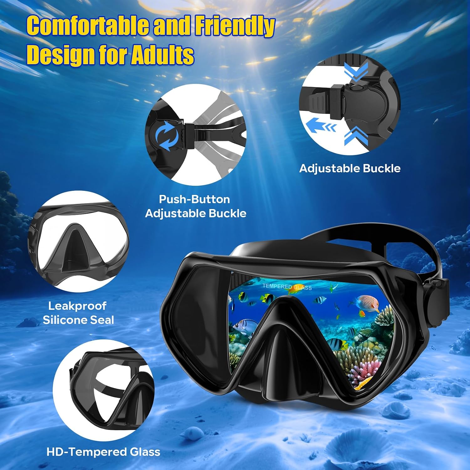 Thumbnail 2 de MELUMILU Adult Snorkel Mask Set with 180° View and Dry-Top Snorkel