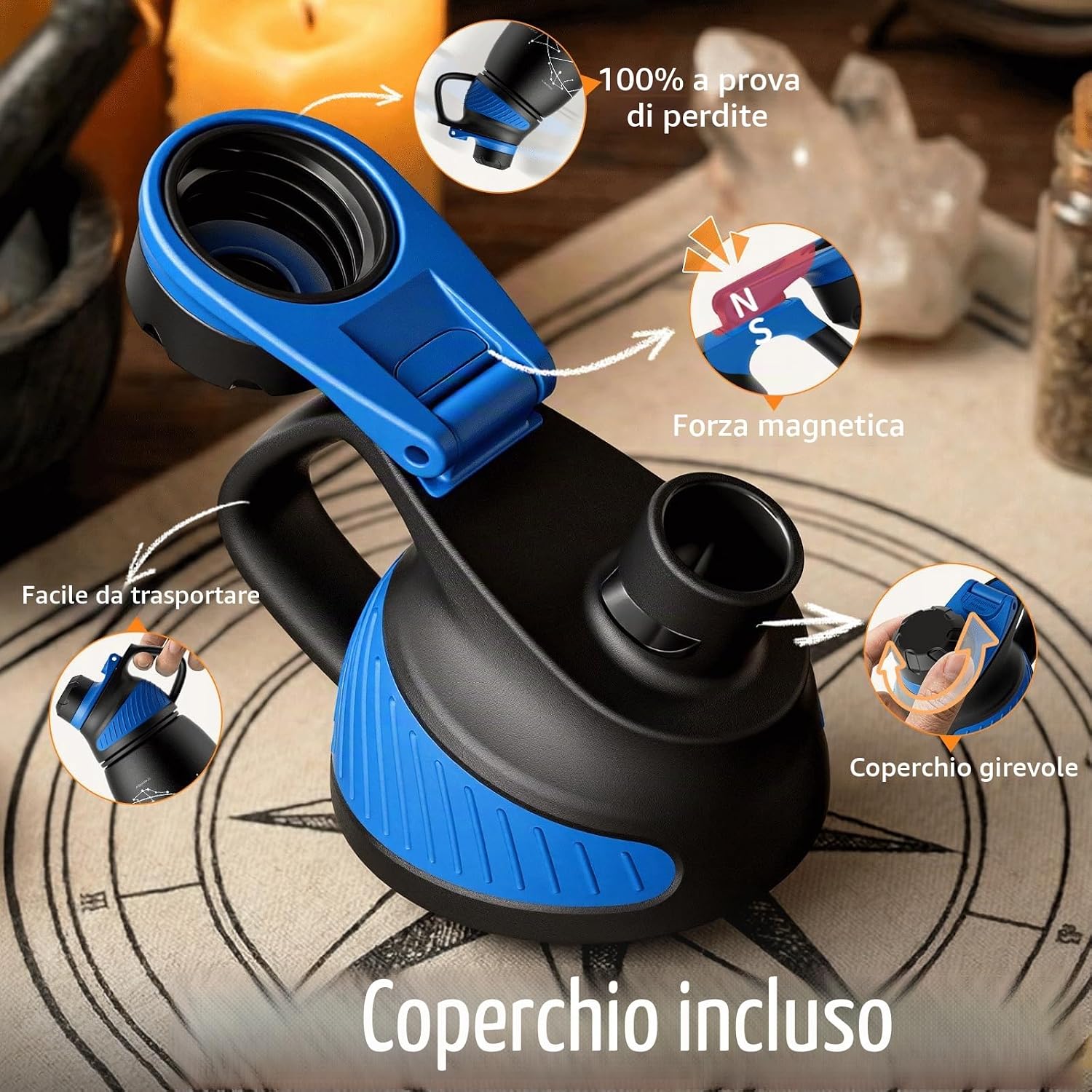 Detalle de Fjbottle Borraccia Termica 1 L con Tappo Magnetico in Acciaio Inox 18/8 – Senza BPA